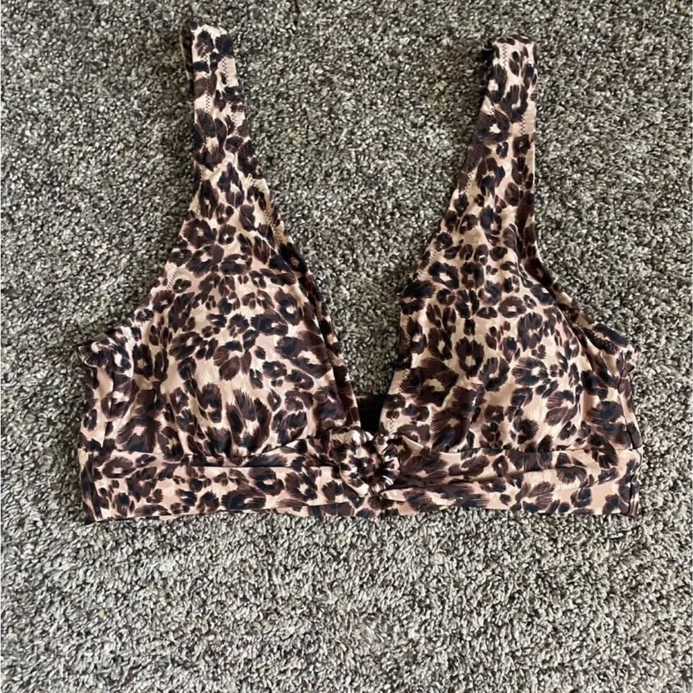 Aerie Leopard Print Bikini Top